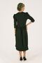 Women's Wool Viscose Gathered Waist Balloon Sleeve Casual Dress - 9