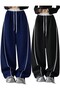 2-Pack Harajuku Zip Detail Tracksuit Oversized High Waist Front Back Piped Sweatpants