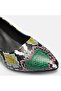 Thick heel shoes, colorful snake - 6