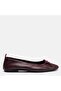 Claret Red Leather Ballerinas - 41-42-43-44 Model Large Size Genuine Leather - 7