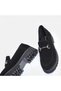 LARGE SIZE WOMEN'S LOAFER SHOES GENUINE LEATHER BLACK SUEDE - 8