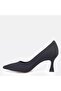 LARGE NUMBER WOMEN'S STILETTO 41-42-43-44 BLACK SATIN - 7