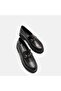 LARGE SIZE WOMEN LOAFER SHOES GENUINE LEATHER BLACK LEATHER - 5