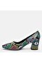 Thick heel shoes, colorful snake - 5