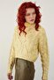 Yellow Stand Collar Foil Printed Knitwear Sweater - 3