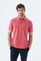 Dusty Rose Button Detailed Slim Fit Polo Neck T-Shirt