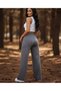 Unisex Two Thread Elastic Waist Oversize Wide Leg Sweatpants - 7