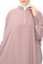 Women's Medina Silk Abaya Ferace Dress with Judge Collar Bat Sleeve Hijab Dress - 2