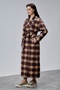 Elora Brown Plaid Detailed Premium Oversized Trench Coat 46650 - 4