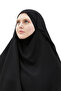 جاهز عملي شيفون ثلاث طبقات حجاب مثلث حج عمرة شال سوفليه حجاب زفاف أسود - 6