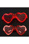 Led Light up Heart Shaped Shutter Glasses 3 Modes Neon Strip Party Glasses Red - 3