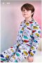 طقم بيجامة ترولي للأولاد بأزرار - 4