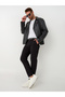 High Waist Cotton Black Chino Pants - 5