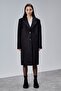 Rosalia Black Regular Fit Double-Breasted Cashmere Coat - 4