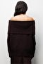 6997 Women's Madonna Collar Wool Blend Knitwear Sweater Brown - 5