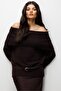 6997 Women's Madonna Collar Wool Blend Knitwear Sweater Brown