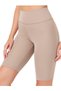 Women's Beige High Waist Loose Cycling Shorts Short Sports Tights Biker Basics - 5