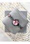 Silver Inside Pink Heart Cord Women Wristwatch - 2