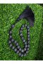 Natural Black Lava Stone Prayer Tasbih, 33 Beads, 10mm, Islamic Misbaha with Tassel - 5