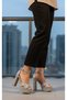 Platform Silver Glitter Thick Heeled Women's Shoes 13 cm High Heels Evening Dress & Graduation Shoes - 5