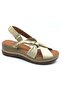 Tarda Genuine Leather Comfort Orthopedic Women's Sandals Beige - 2