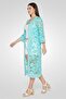 Women Split Neck Long Sleeves Eyelet Cardigan, Green - 4