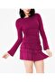 Women's Long Sleeve 3-Layer Ruffle Lycra Viscose Dress - Self-Lined - 6