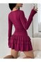 Women's Skirt Tiered Ruffled Stretch Fabric Viscose Mini Dress - 3