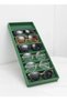 Domestic Production Lefkoşa Model Suede Fabric Green Color 38 cm / 19 cm Glasses Display Drawer Stand