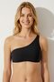 63566 One Shoulder Black Bikini Top