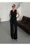 Black Miranda Fabric Vest and Trousers Set - 8456 - 4