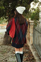Dier Modawomen Mock Neck Diamond Patterned Sweater Dress Navy Blue-Burgundy Fmoda1991 - 5