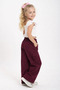 Wide Leg Rubber Waistband Belted Pocketed Girls' Trousers - 2