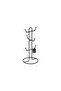 Matte Black 6 Compartment Cup Hanger Mug Cup Organizer Countertop Stainless Metal - 2