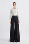 Audrey Black High Waist Lace Garnished Recovery Palazzo Trousers