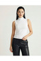 Women's White Single Sleeveless Body Half Neck - 3