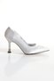 Women's Silver Closed Back 8 cm Thin Galvanized Heels Comfortable Stiletto and Bag Combination - 4