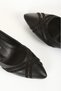 Women's Black Faux Leather Skin Pointed Toe Short Thick Heeled Stylish Stone Detailed Stiletto - 3