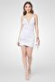 Women Ruched Mini Dress, White