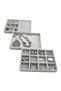 Domestic Production Suede Fabric Gray Color Set of 3 Jewelry Stand with Drawer Inside