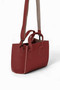 Women's Burgundy Mini Size Faux Leather Strap Hand and Shoulder Bag - 3