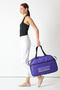 Women's Purple Large Size Front Zippered Printed Sports and Travel Shoulder Bag - 3