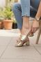 Women's Bonita Gold Heeled Slippers - 5