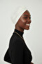 Ribbed Cream Sponge Ready-To-Wear Turban Hijab with Bands (Front and Back Bands) Pool Cap - 6