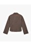 Long Sleeve Classic Collar Cotton Brown Striped Fitted Shirt - 5