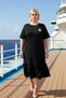 Women's Crew Neck Low Sleeve Midi t Shirt Dress Plus Size Functional Comfortable 100% Cotton
