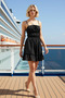 Women's Strapless Flounce Mini Dress Functional Durable Quality Modern 100% Cotton