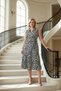 Women's Zero Sleeve V-Neck Geometric Pattern Midi Knitted Dress Plus Size Functional Quality - 3
