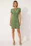 Women's Boat Neck Short Sleeve Bodycon Molded Seersucker Woven Dress Functional Durable Quality - 5