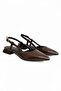 Lina Brown Wrinkled (3 cm Heels) Pointed Toe Heeled Shoes - 6